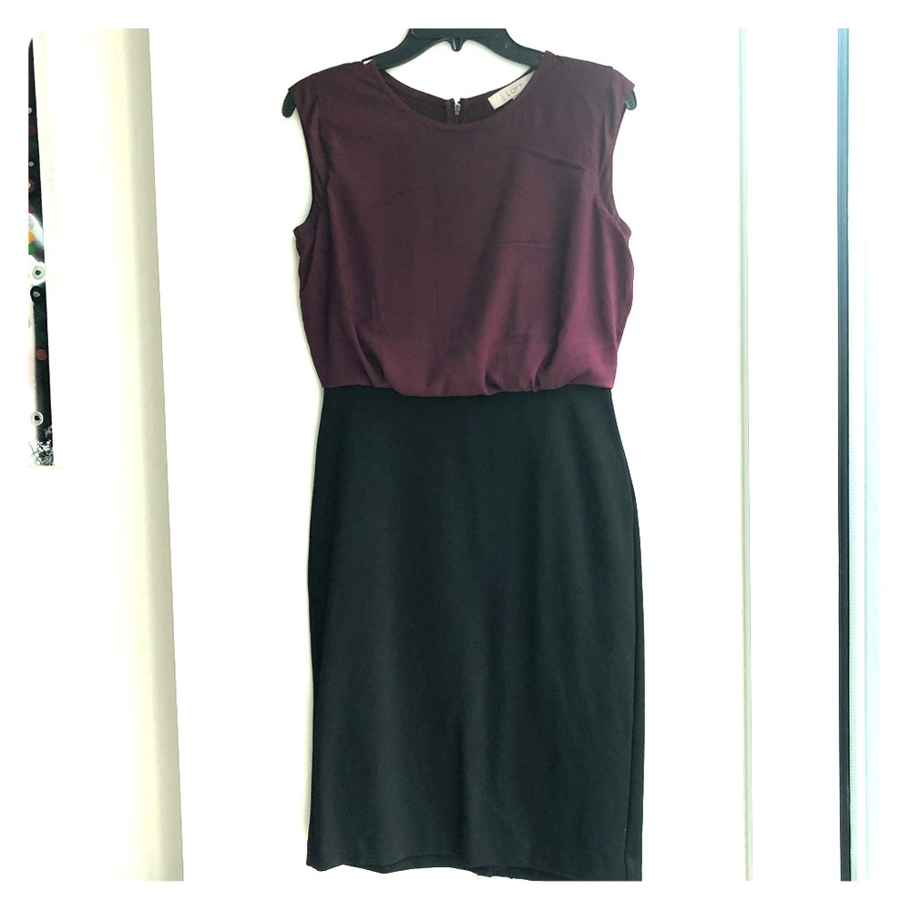 ‼️Price Drop‼️LOFT - mixed media dress, plum